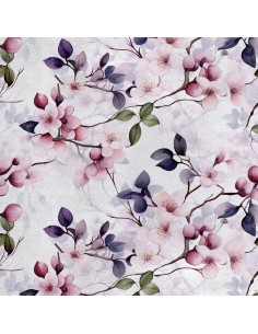 Royal Samt Stoff Polyester Zum Nähen - Motiv Blumen - RDX2978