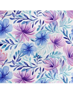 Royal Samt Stoff Polyester Zum Nähen - Motiv Blumen - RDX2983