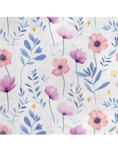 Royal Samt Stoff Polyester Zum Nähen - Motiv Blumen - RDX2989