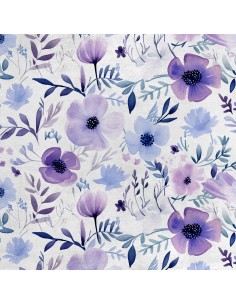 Royal Samt Stoff Polyester Zum Nähen - Motiv Blumen - RDX2995