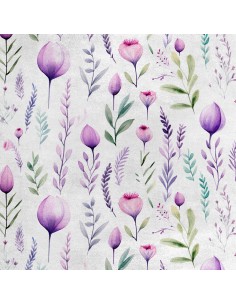 Royal Samt Stoff Polyester Zum Nähen - Motiv Blumen - RDX2999