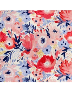 Royal Samt Stoff Polyester Zum Nähen - Motiv Blumen - RDX3041