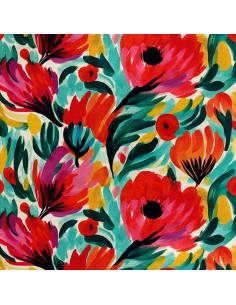 Royal Samt Stoff Polyester Zum Nähen - Motiv Blumen - RDX3046