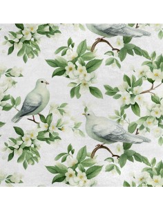 Royal Samt Stoff Polyester Zum Nähen - Motiv Vögel - RDX2592