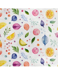 Royal Samt Stoff Polyester Zum Nähen - Motiv Obst - RDX2048