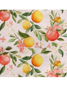 Royal Samt Stoff Polyester Zum Nähen - Motiv Obst - RDX2070