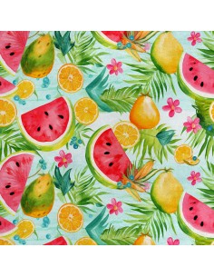 Royal Samt Stoff Polyester Zum Nähen - Motiv Obst - RDX2089
