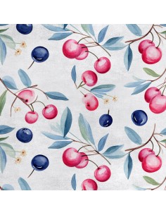 Royal Samt Stoff Polyester Zum Nähen - Motiv Obst - RDX2204