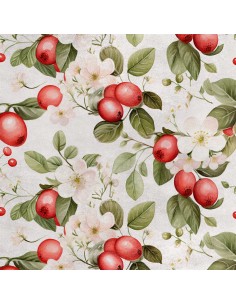 Royal Samt Stoff Polyester Zum Nähen - Motiv Obst - RDX2249