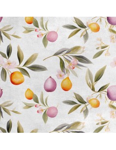Royal Samt Stoff Polyester Zum Nähen - Motiv Obst - RDX2659