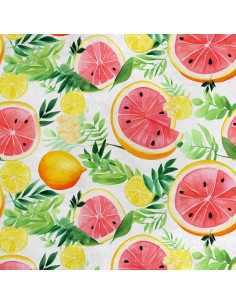 Royal Samt Stoff Polyester Zum Nähen - Motiv Obst - RDX2729