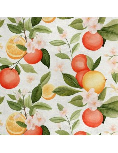 Royal Samt Stoff Polyester Zum Nähen - Motiv Obst - RDX2820