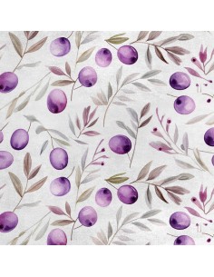 Royal Samt Stoff Polyester Zum Nähen - Motiv Obst - RDX2826