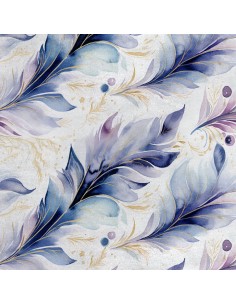 Royal Samt Stoff Polyester Zum Nähen - Motiv Gefieder - RDX2340