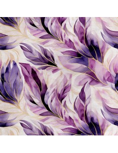 Royal Samt Stoff Polyester Zum Nähen - Motiv Gefieder - RDX2358
