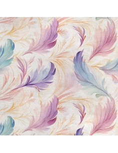 Royal Samt Stoff Polyester Zum Nähen - Motiv Gefieder - RDX2579