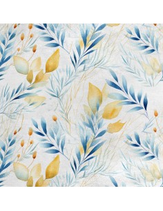 Royal Samt Stoff Polyester Zum Nähen - Motiv Blätter - RDX2129