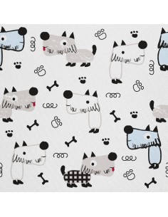 OUTDOOR DEKOSTOFFE OXFORD - Motiv gezeichnete Hunde I DX013