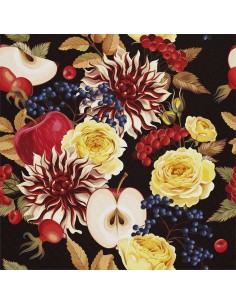 OUTDOOR DEKOSTOFFE OXFORD - Motiv Herbstblumen I DX016