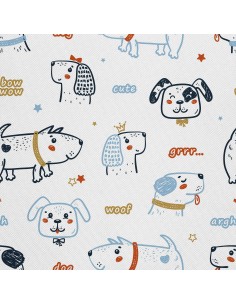 OUTDOOR DEKOSTOFFE OXFORD - Motiv Comic-Buch hunde I DX032