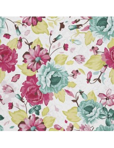 OUTDOOR DEKOSTOFFE OXFORD - Motiv gemalte Blumen 3 I DX053