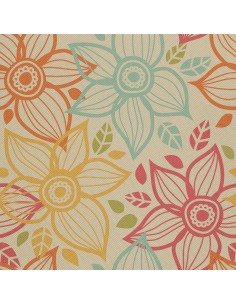 OUTDOOR DEKOSTOFFE OXFORD - Motiv Blumen und Blätter I DX057