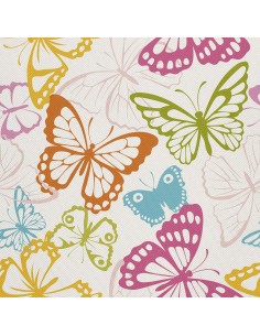 OUTDOOR DEKOSTOFFE OXFORD - Motiv bunte Schmetterlinge I DX098
